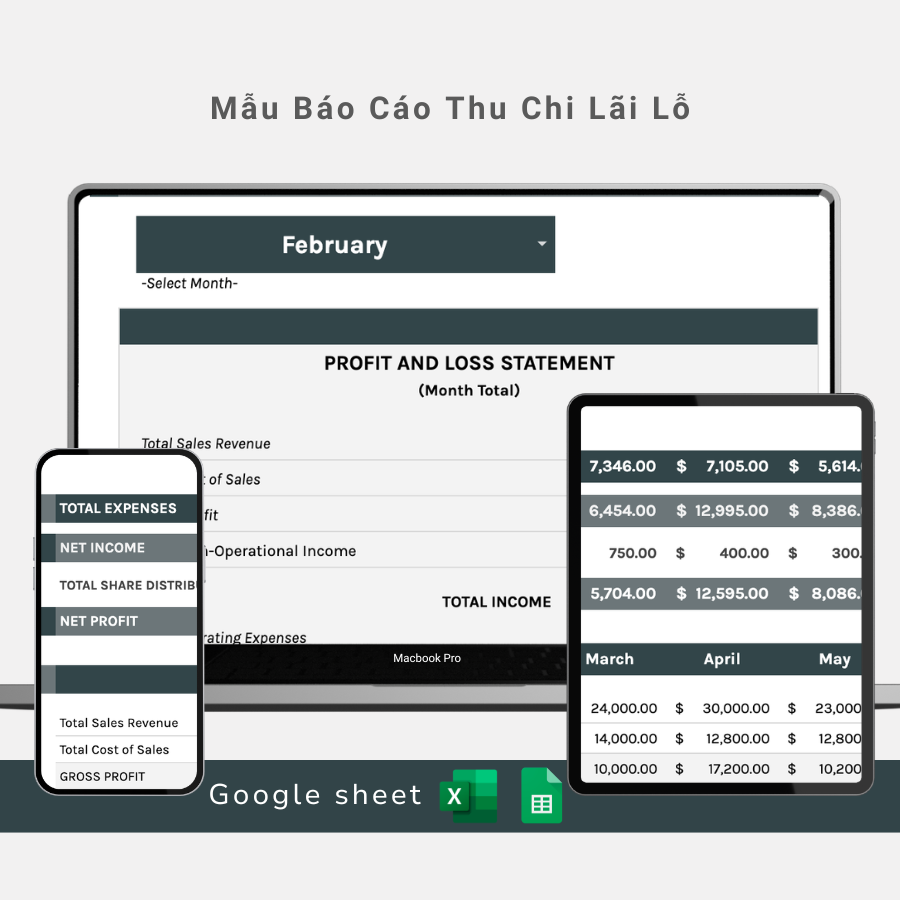 Mẫu Báo Cáo Thu Chi Lãi Lỗ